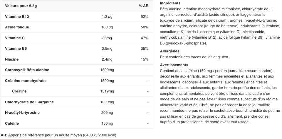 Pre-workout - C4 Origineel (195gr) - Limonade 2/3