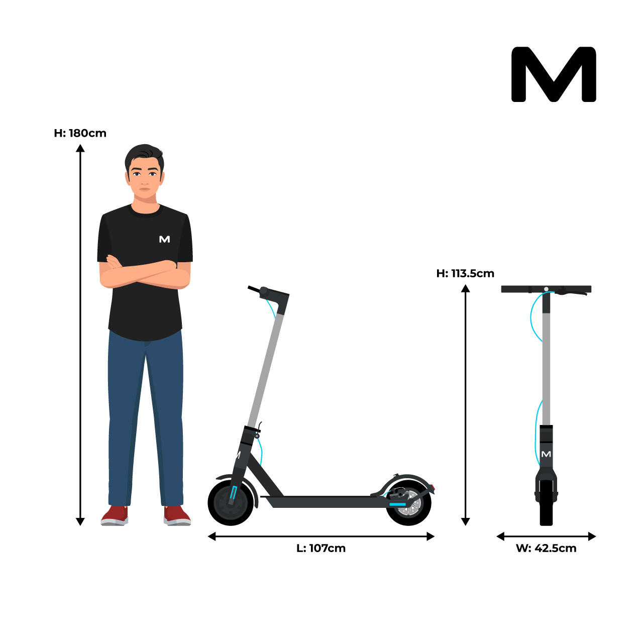 Trottinette électrique Motus Scooty 8.5, Puissance 350W, Batterie 7,8Ah 7/7