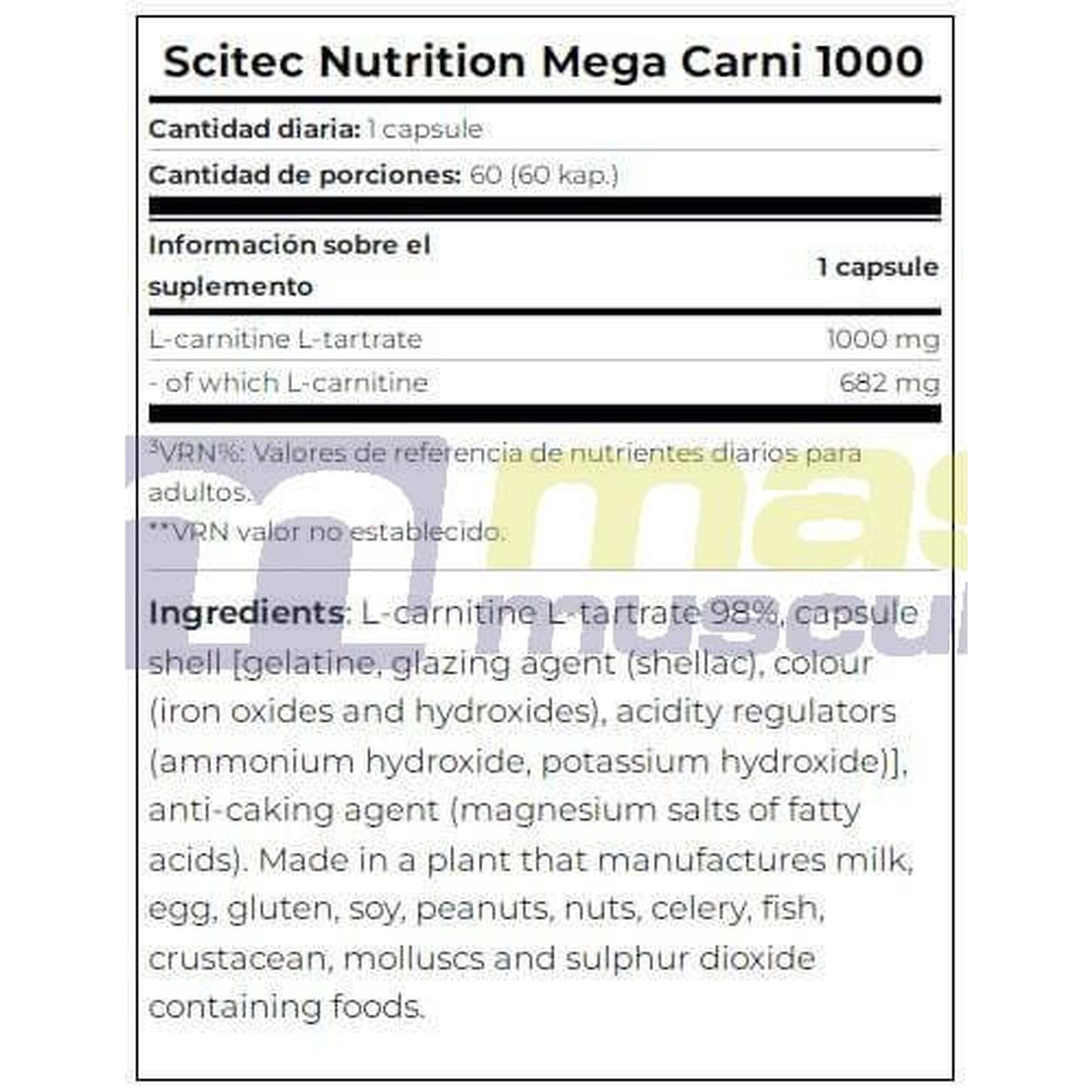 Queimadores de gordura | Mega Carni 1000 (60 caps)