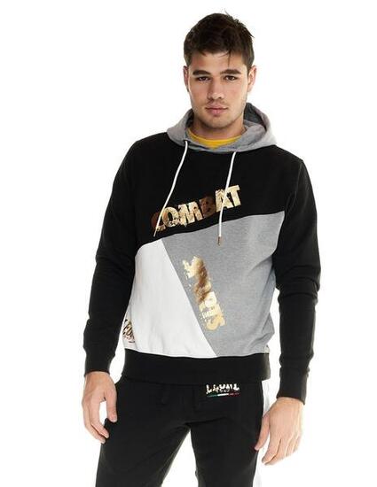 Felpa Leone uomo color block Winter Gold