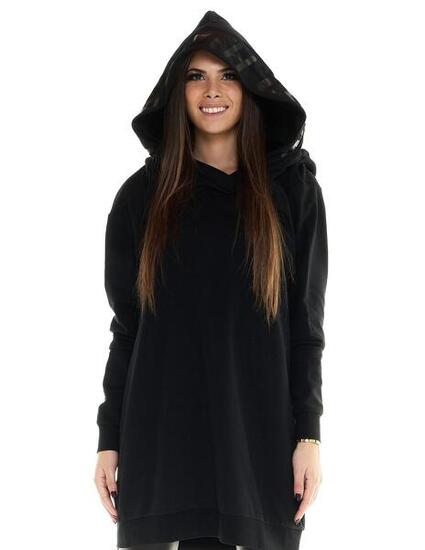 Felpa con cappuccio Leone donna lunga Blackout