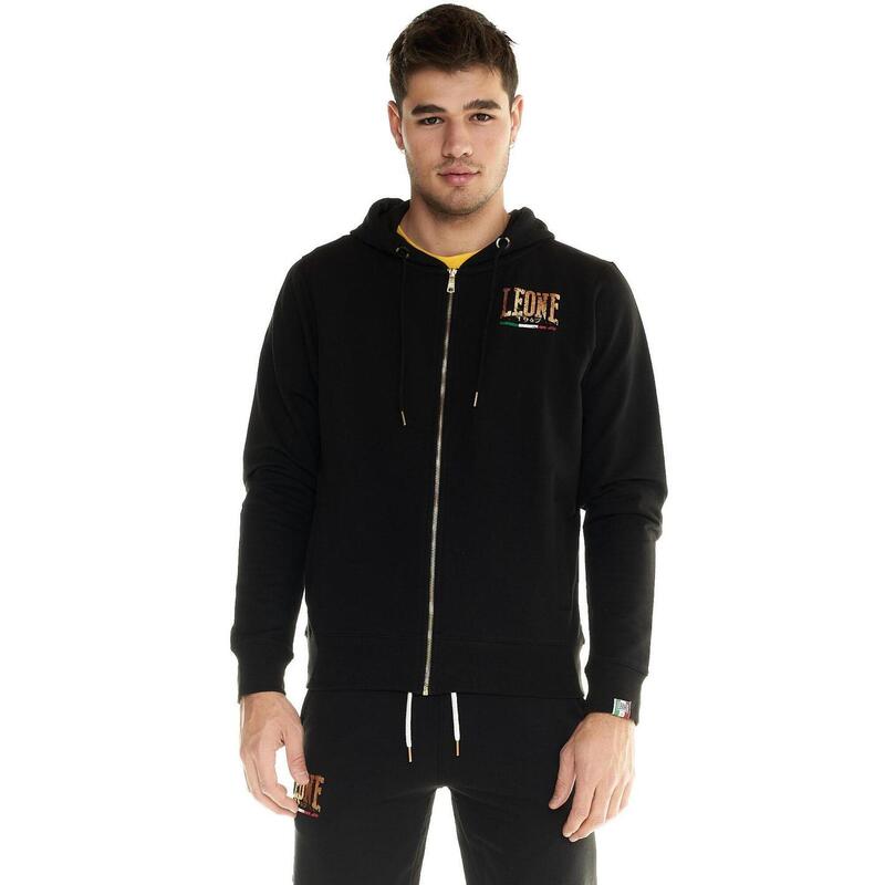 Felpa Leone uomo full zip Winter Gold