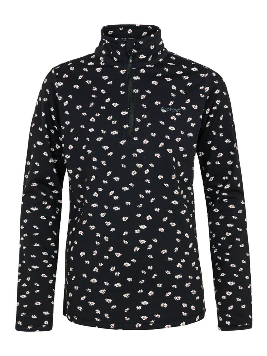PROTEST Girls Prtvesh Jr 1/4 Zip Top - Trui - 290 true black - meisjes - Pisteskiën