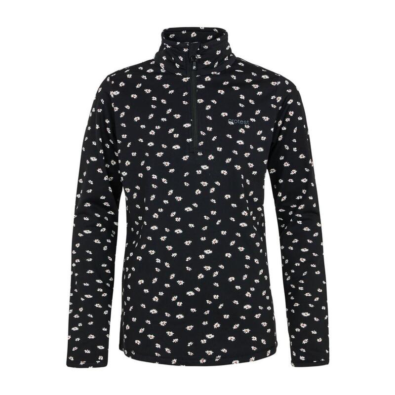 Girls Prtvesh Jr 1/4 Zip Top - Trui - 290 true black - meisjes - Pisteskiën