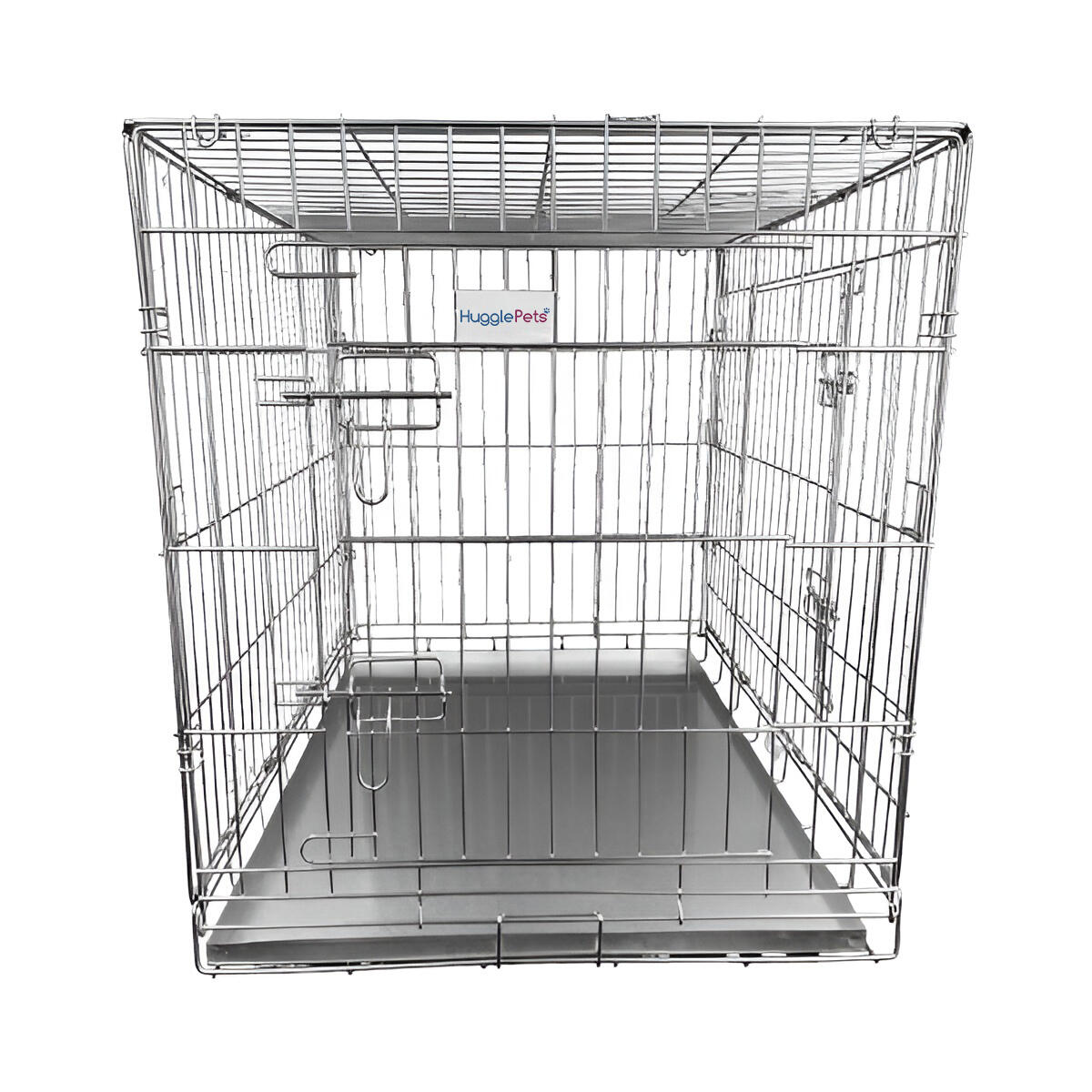 HugglePets Dog Cage with Metal Tray 3/7