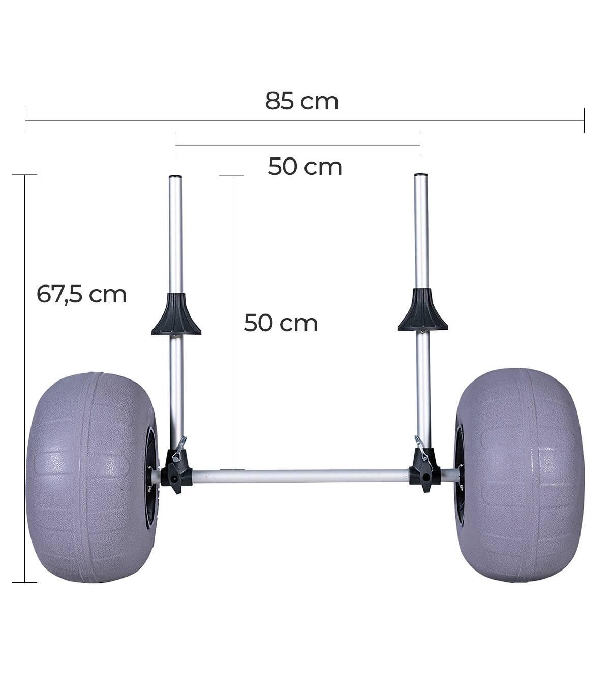 Chariot de kayak auto-videur CKA06 Roues ballon 12" pour tous types de surfaces 3/6