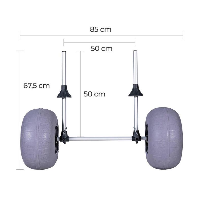 Carrinho de caiaque autoesvaziante CKA06 Rodas de 12" para qualquer superfície