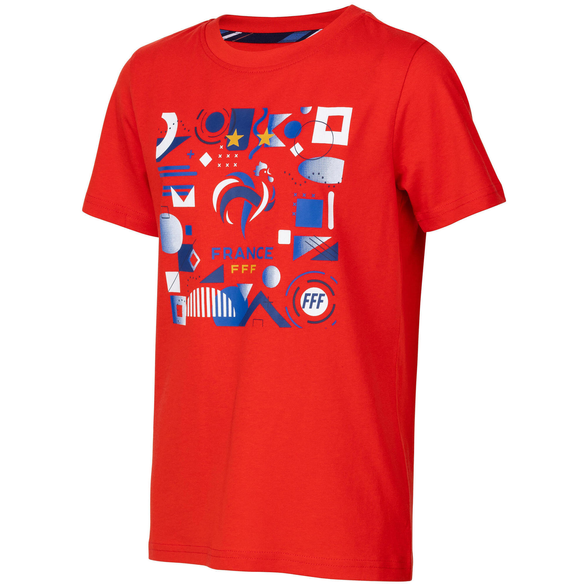 Fff - T-shirt Enfant Fff - Collection Officielle Equipe De France De Football - T-shirt Manches Courtes - Rouge - 12 À 14 Ans - Decathlon