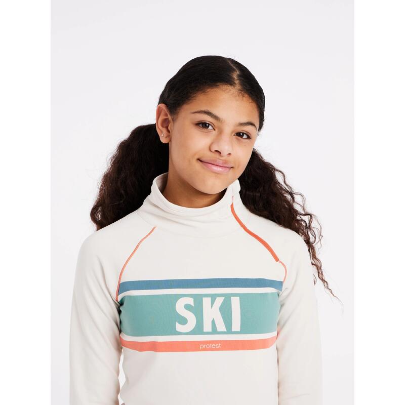 Girls Prtrieda Jr 1/4 Zip Top - Trui - 106_kitoffwhite - meisjes - Pisteskiën