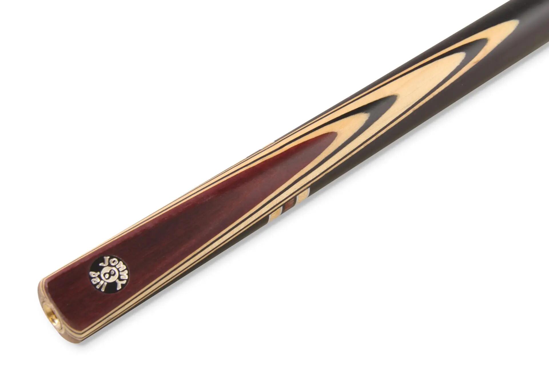 Jonny 8 Ball REDWOOD HALF MOON Butt ¾ Jointed Snooker Pool Cue with 9mm tip + 6 3/7