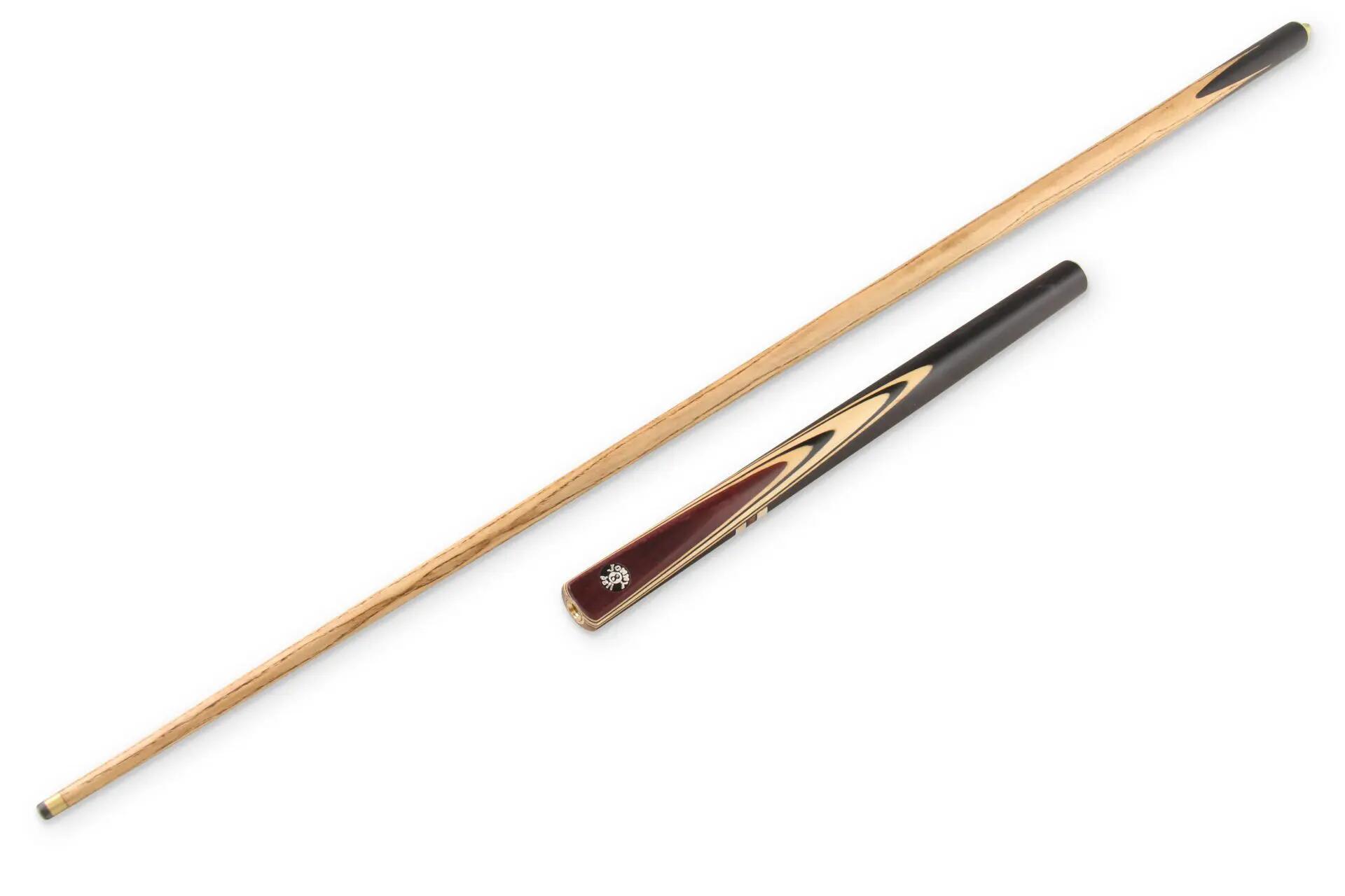 Jonny 8 Ball REDWOOD HALF MOON Butt ¾ Jointed Snooker Pool Cue with 9mm tip + 6 5/7