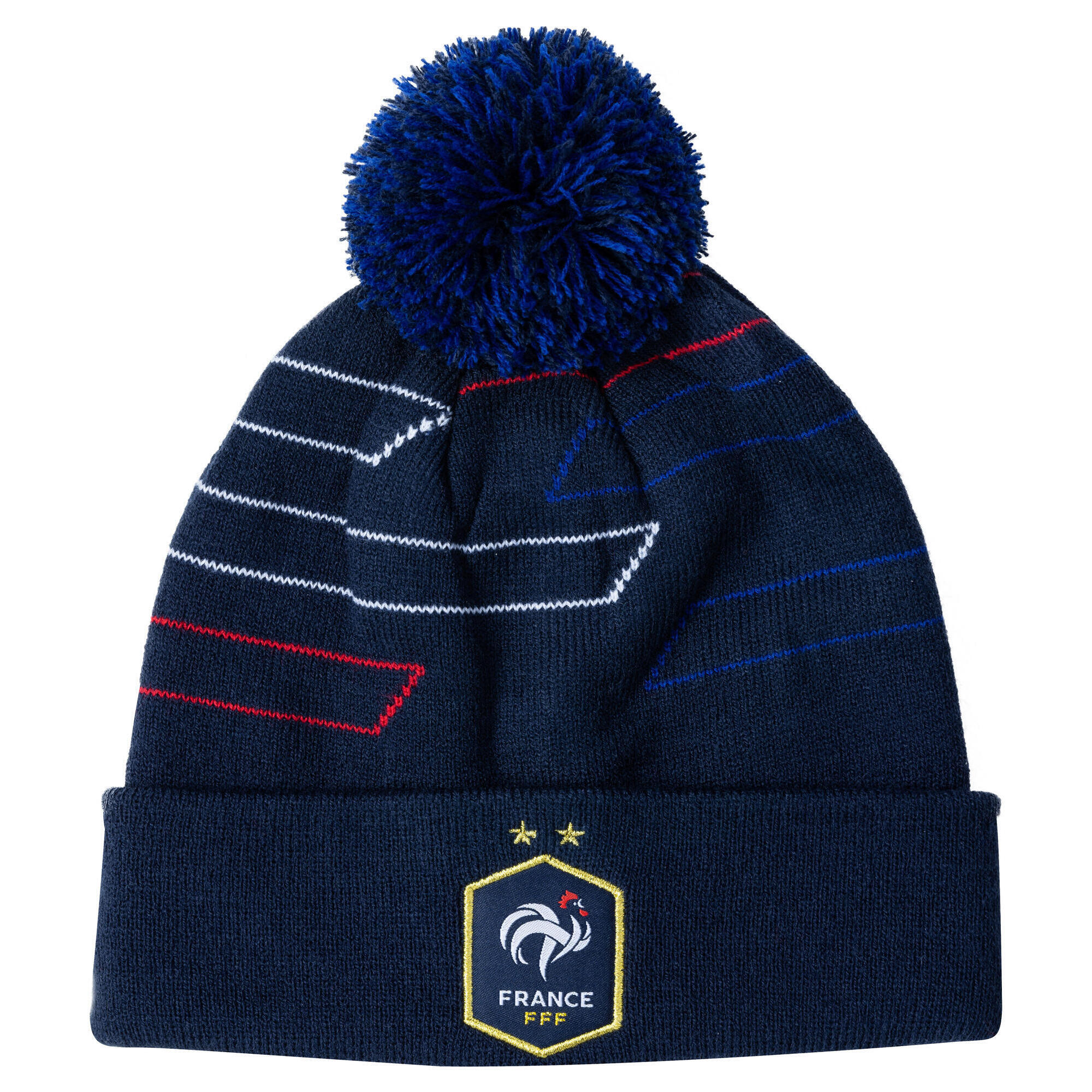 Fff - Bonnet Pompon Fff - Collection Officielle Equipe De France De Football - Casquette - Bleu - Taille Unique - Decathlon