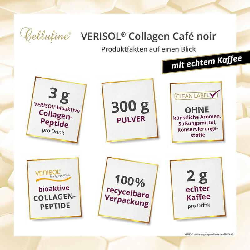 Cellufine® Café noir VERISOL® B (Rind) Collagen-Kaffee - Doypack