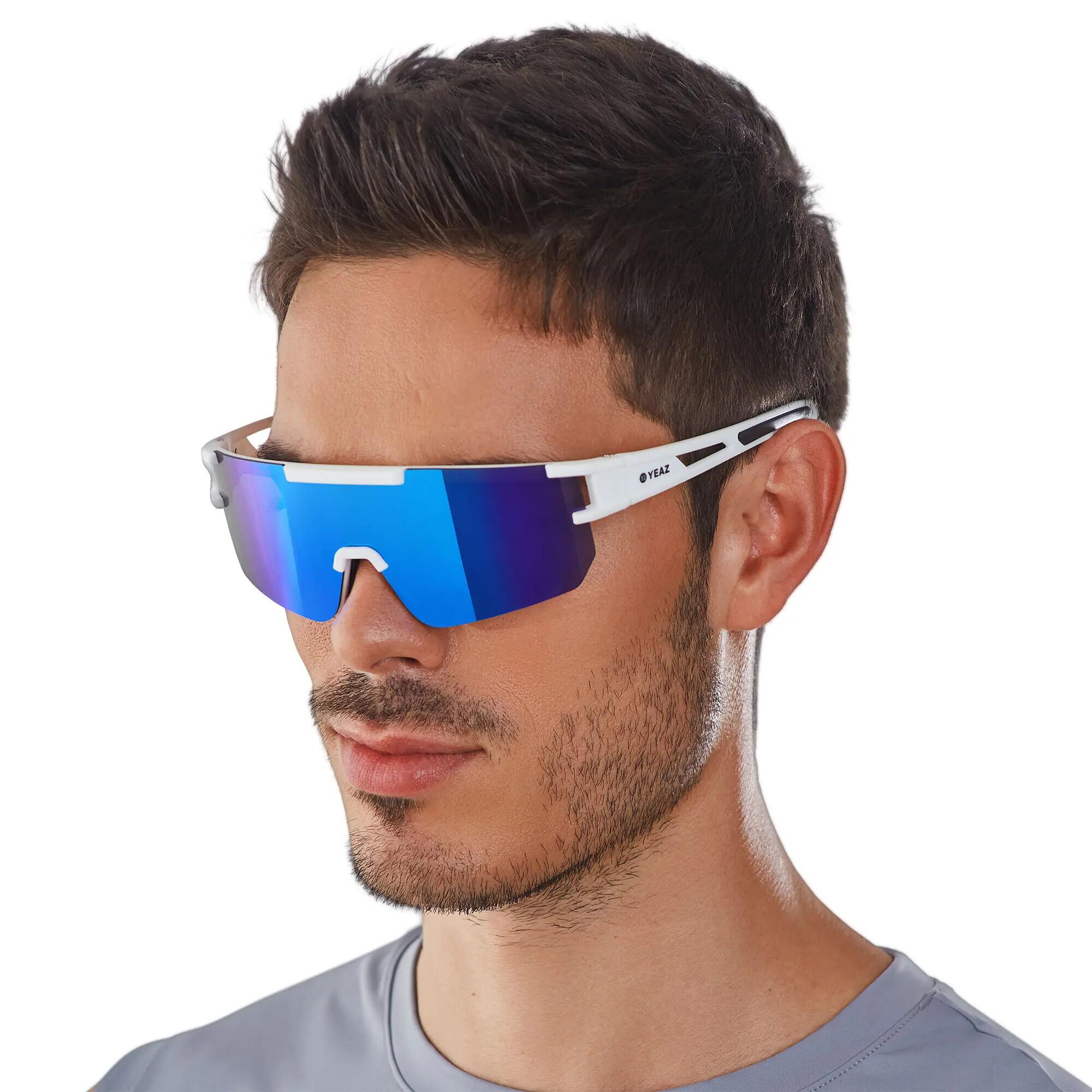 YEAZ Óculos de Sol Desportivos Branco Brilhante/Azul SUNSPARK 3/4