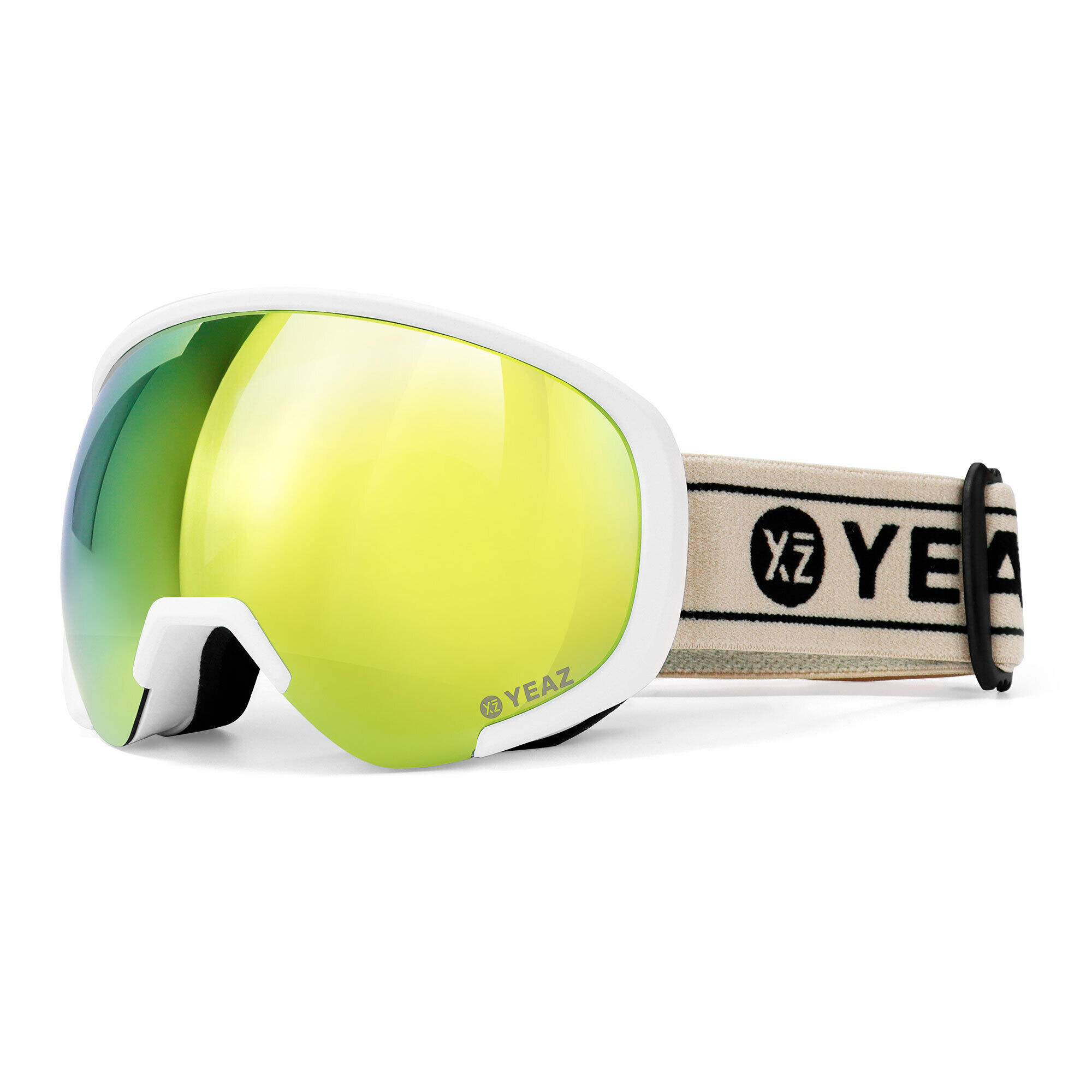 YEAZ Gafas de esquí y snowboard oro/blanco mate BLACK RUN 3/4