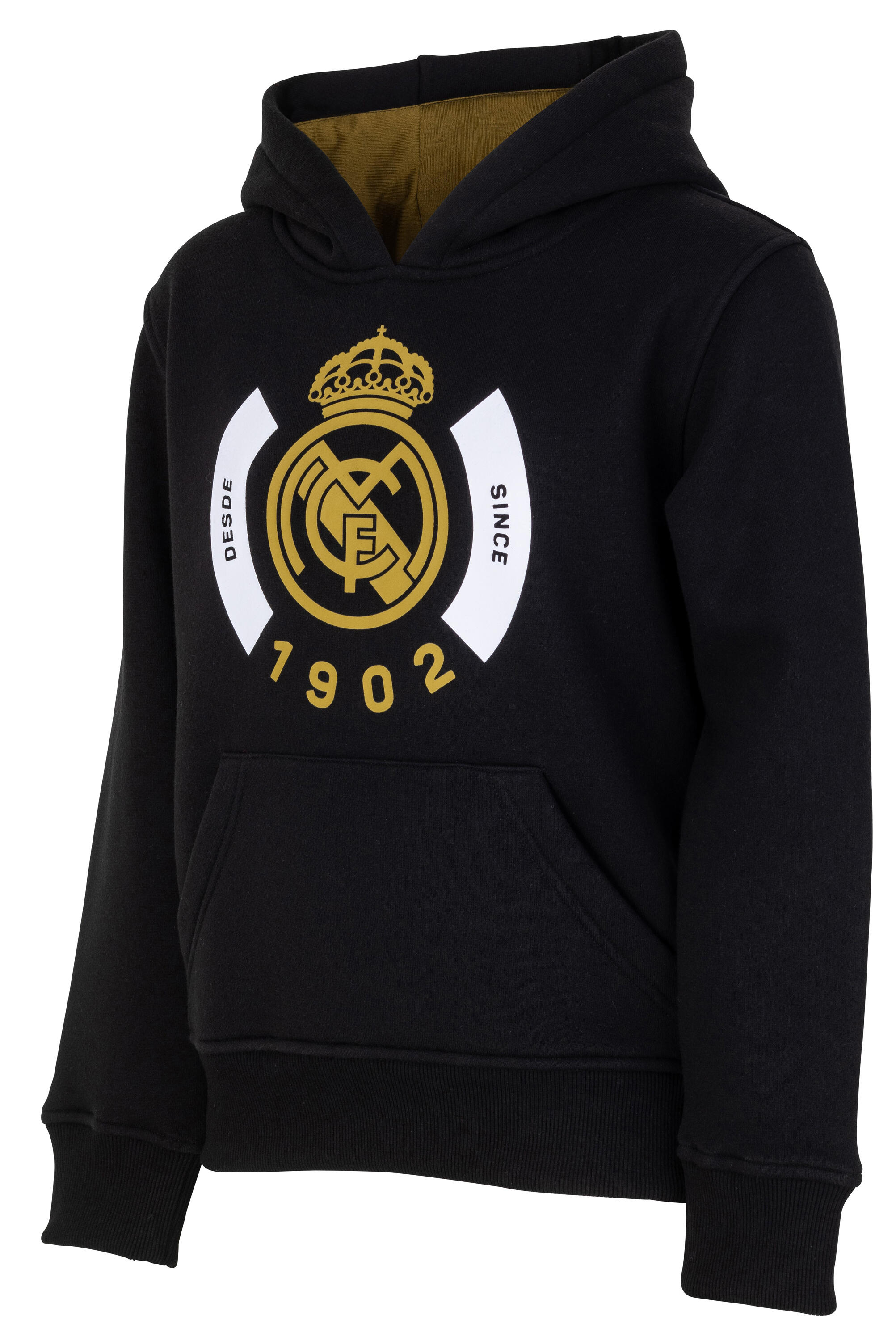 Blouson à capuche garçon en fibres recyclées noir et sherpa - jet black
