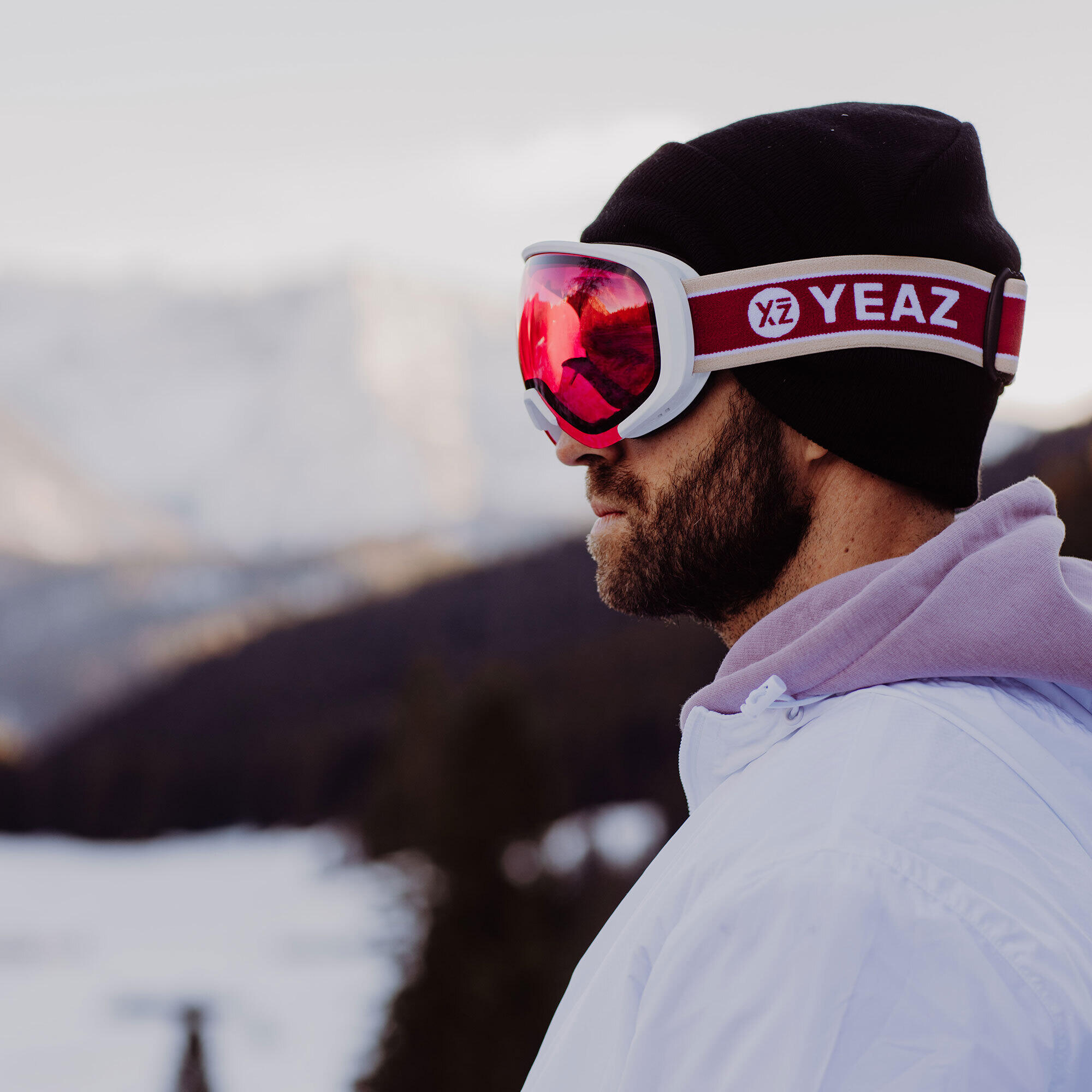 YEAZ Gafas de esquí y snowboard rojo/blanco mate BLACK RUN 4/4