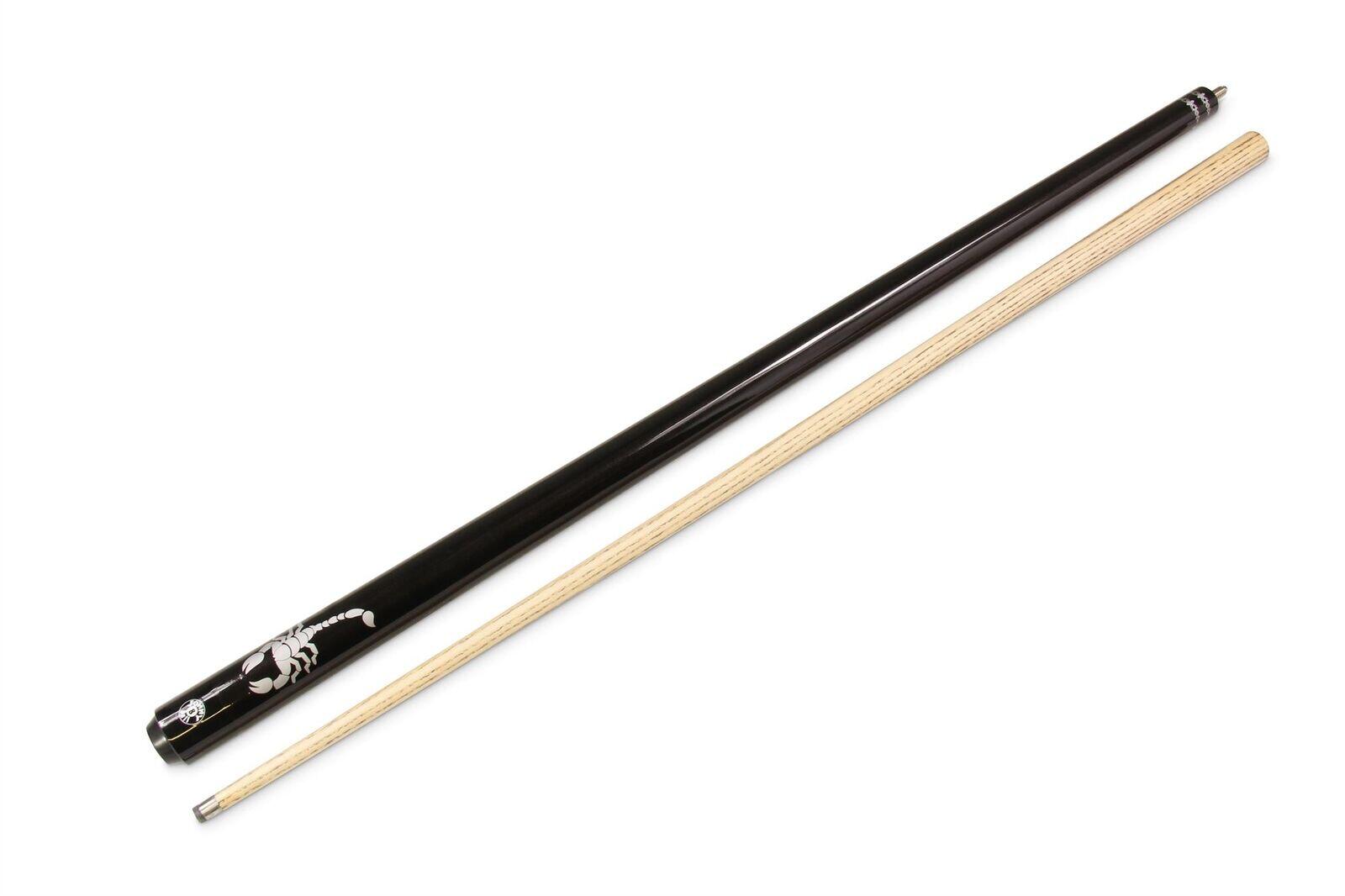 Jonny 8 Ball BLACK SCORPION 2pc Centre Joint Ash Snooker Pool Cue with 9mm Tip 1/6