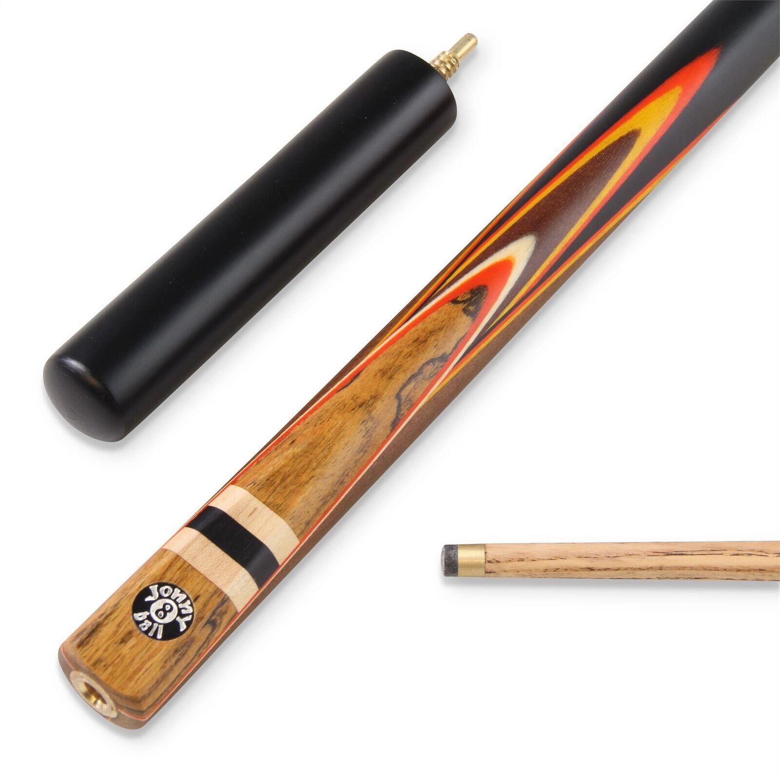 FUNKY CHALK Jonny 8 Ball RED YELLOW EXPLOSION ¾ Snooker Pool Cue with 9mm tip + Mini Butt