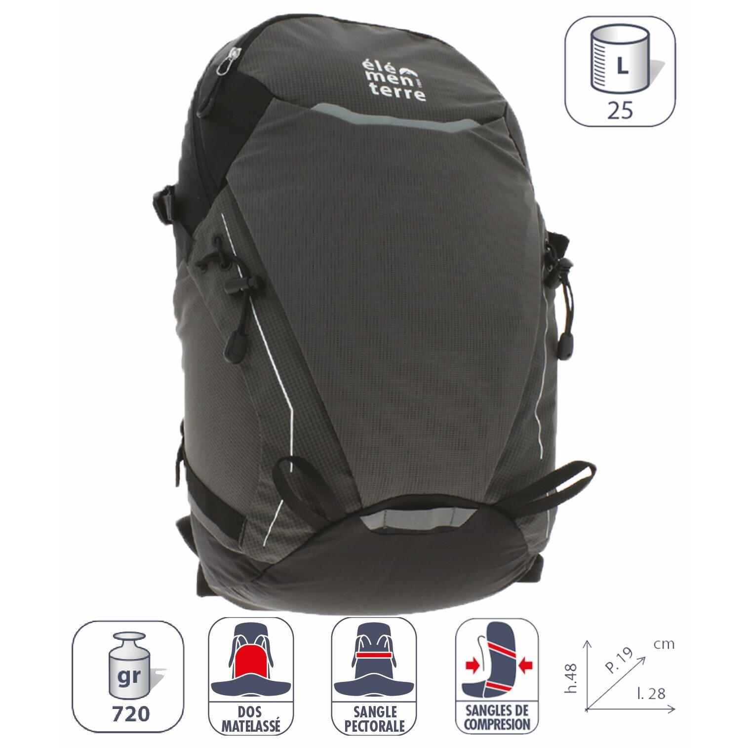 Elementerre - Sac À Dos Élémenterre Talca 20 L - Sac À Dos - Noir - 20l - Decathlon