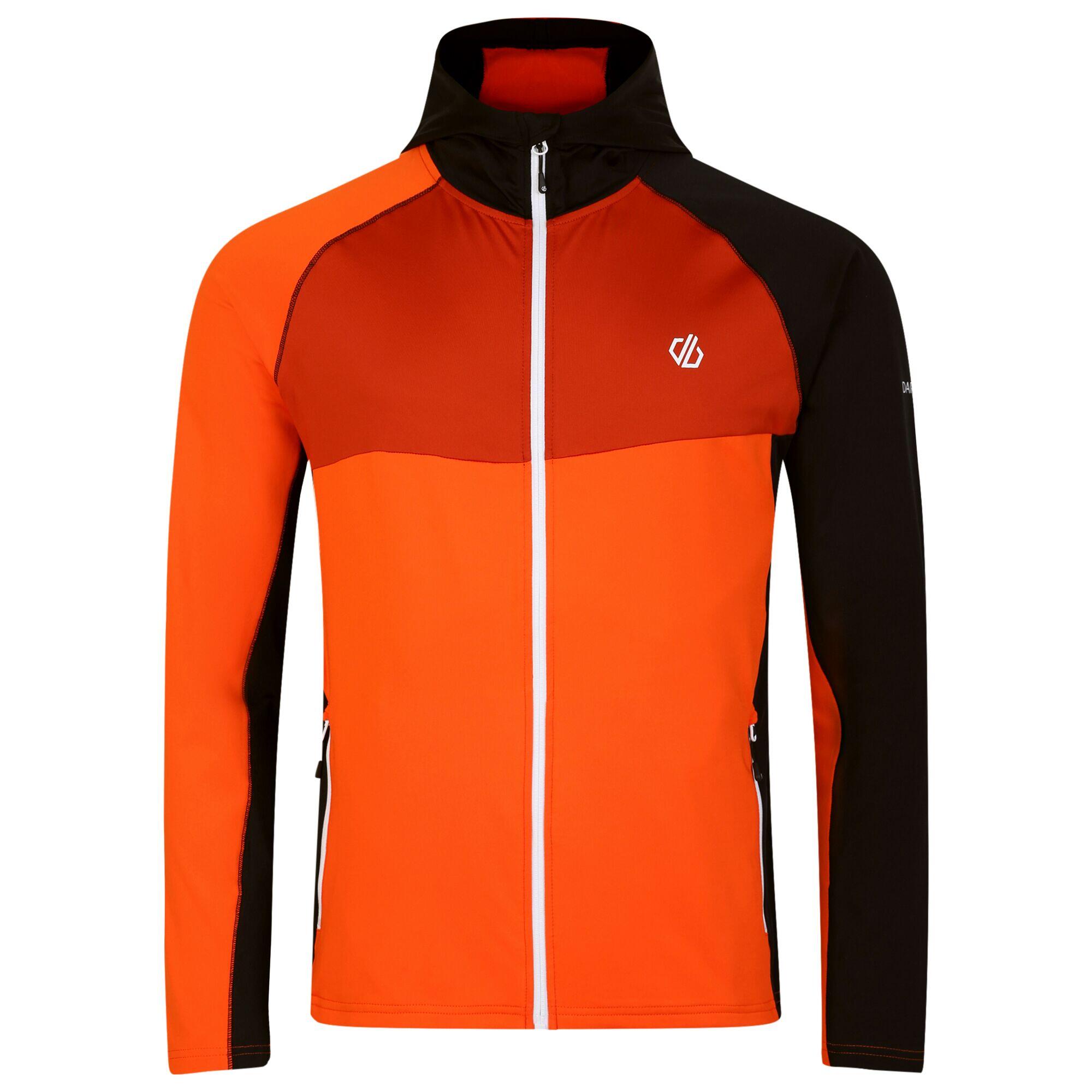 DARE 2B Heren Touring Hooded Stretch Full Zip Jacket (Puffins Sinaasappel/Rooibosthee)