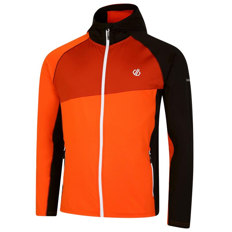 Heren Touring Hooded Stretch Full Zip Jacket (Puffins Sinaasappel/Rooibosthee)