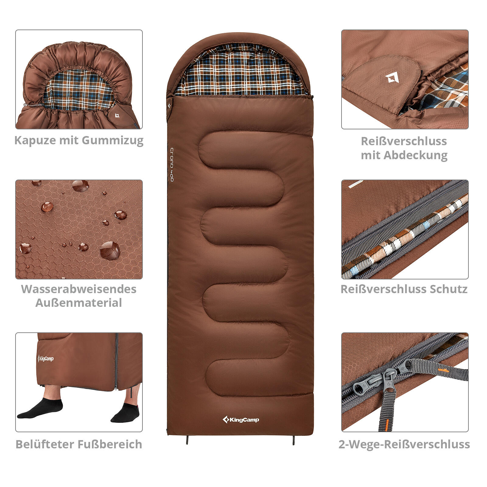 Sac de couchage d'hiver Cloud 400 Coton Large +4°C 3/5