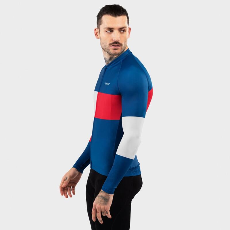 Maillot vélo manches longues homme Cyclisme M2 Vezzana Bleu