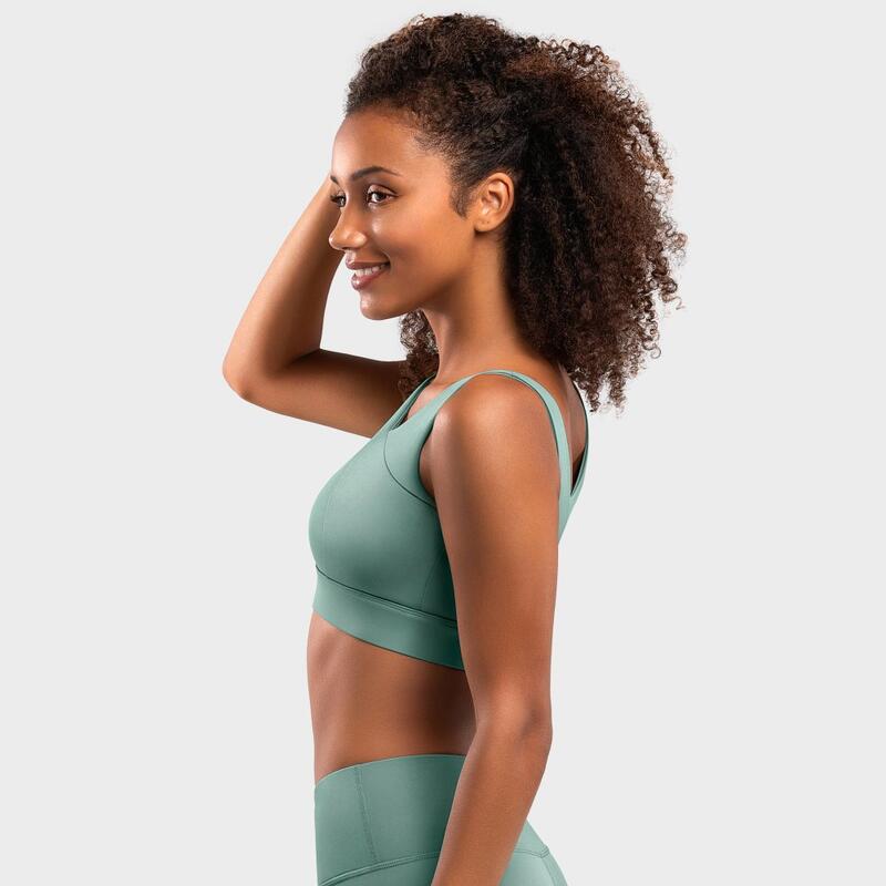 Brassière sport - Maintien élevé Fitness Femme Cross Green Vert Cendré