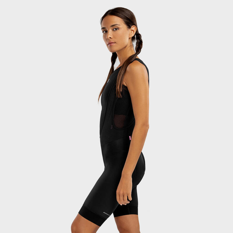 Kurze Trägerhose Radsport SIROKO Kaufmann Schwarz Damen