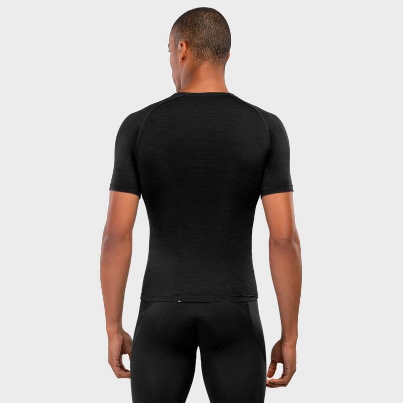 Herren Radsport fahrradbaselayer aus merinowolle für SRX Black Ice Schwarz