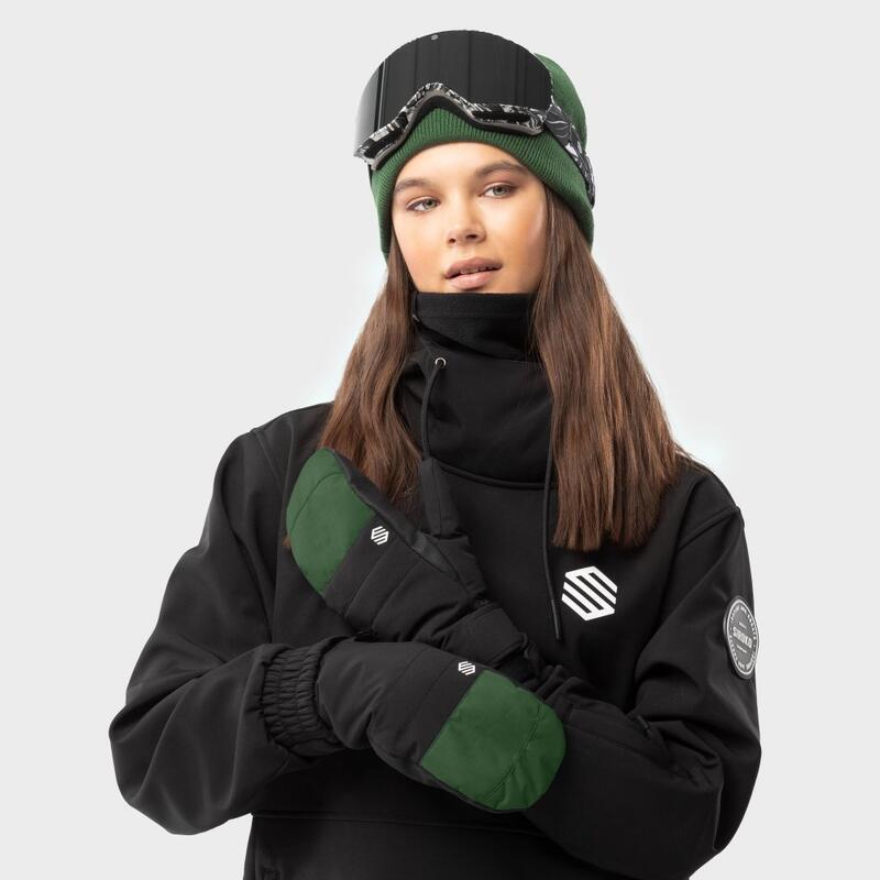 Heren en Dames Wintersport Snowboard- en skiwanten Pitztal Green SIROKO Zwart