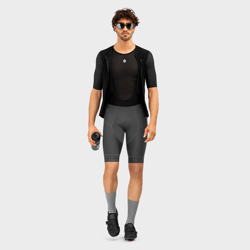 Kurze Trägerhose Radsport SIROKO SRX Pro Maxim Grau Herren