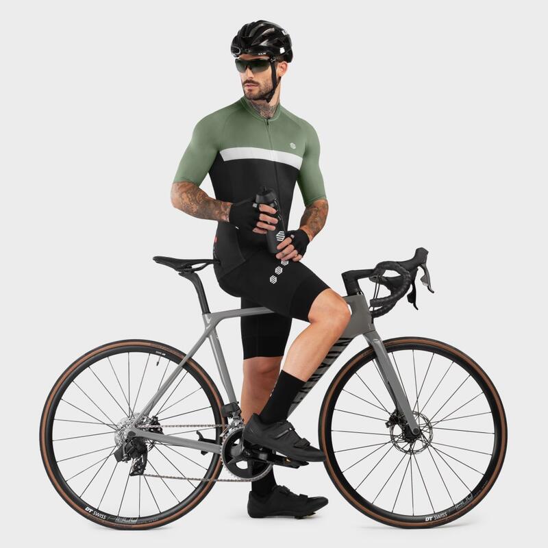 Mężczyzna Kolarstwo Męskie spodenki rowerowe z szelkami Alpe D'huez Czarny