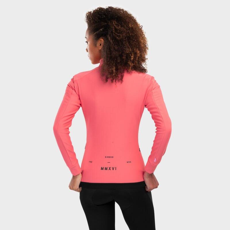 Casaco softshell ciclismo para mulher J1 Breakaway SIROKO Coral Néon