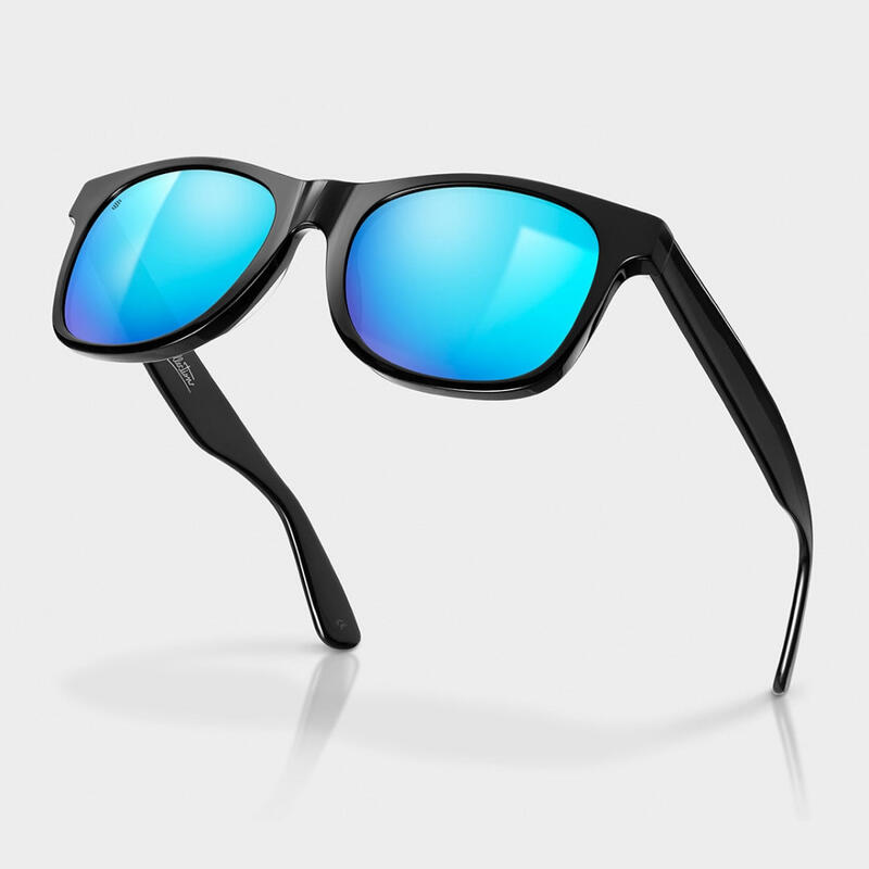 Herren und Damen Surf Sonnenbrille aus recyceltem Acetat The City SIROKO Schwarz