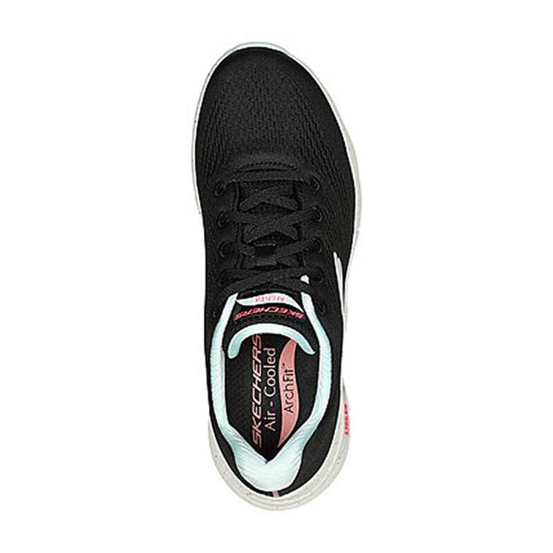 Zapatillas Deportivas Caminar Mujer Skechers 149566_BKMT Negras con Cordones