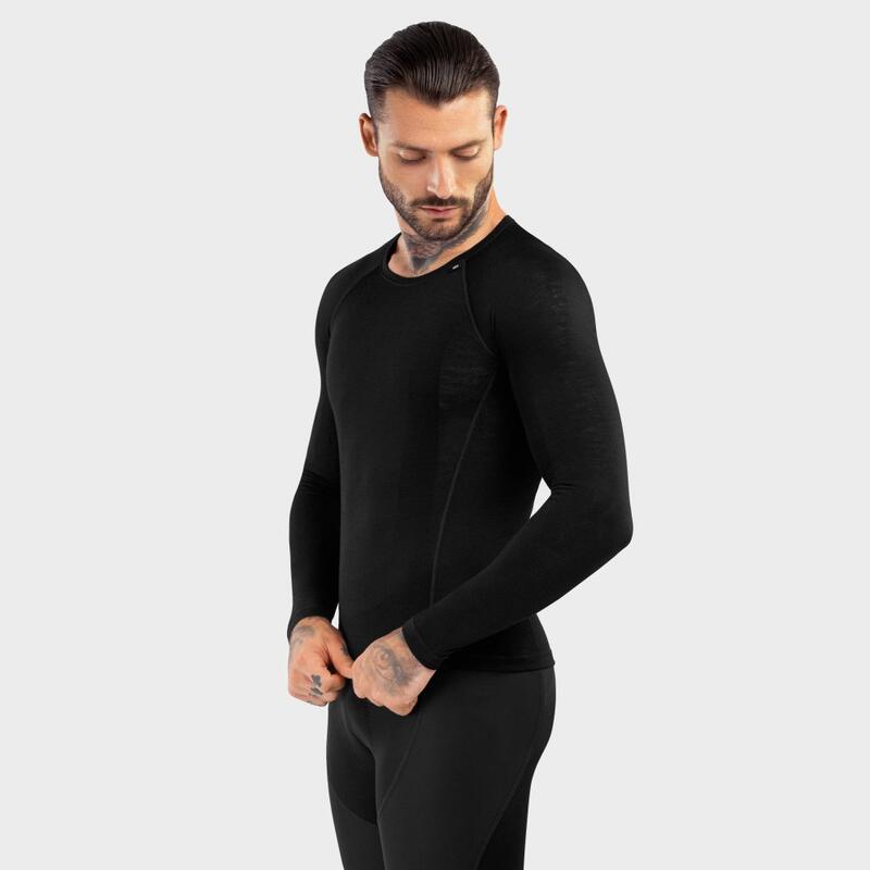 Camisola interior lã merino ciclismo homem SRX Typhoon SIROKO Preto