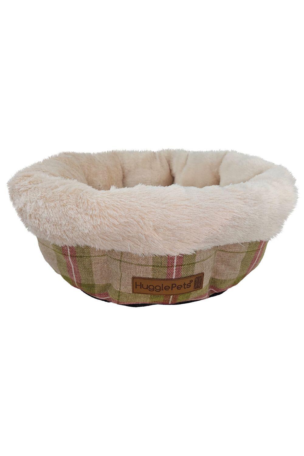 HugglePets Stone Check Donut Supersoft Non Slip Dog Bed 2/6