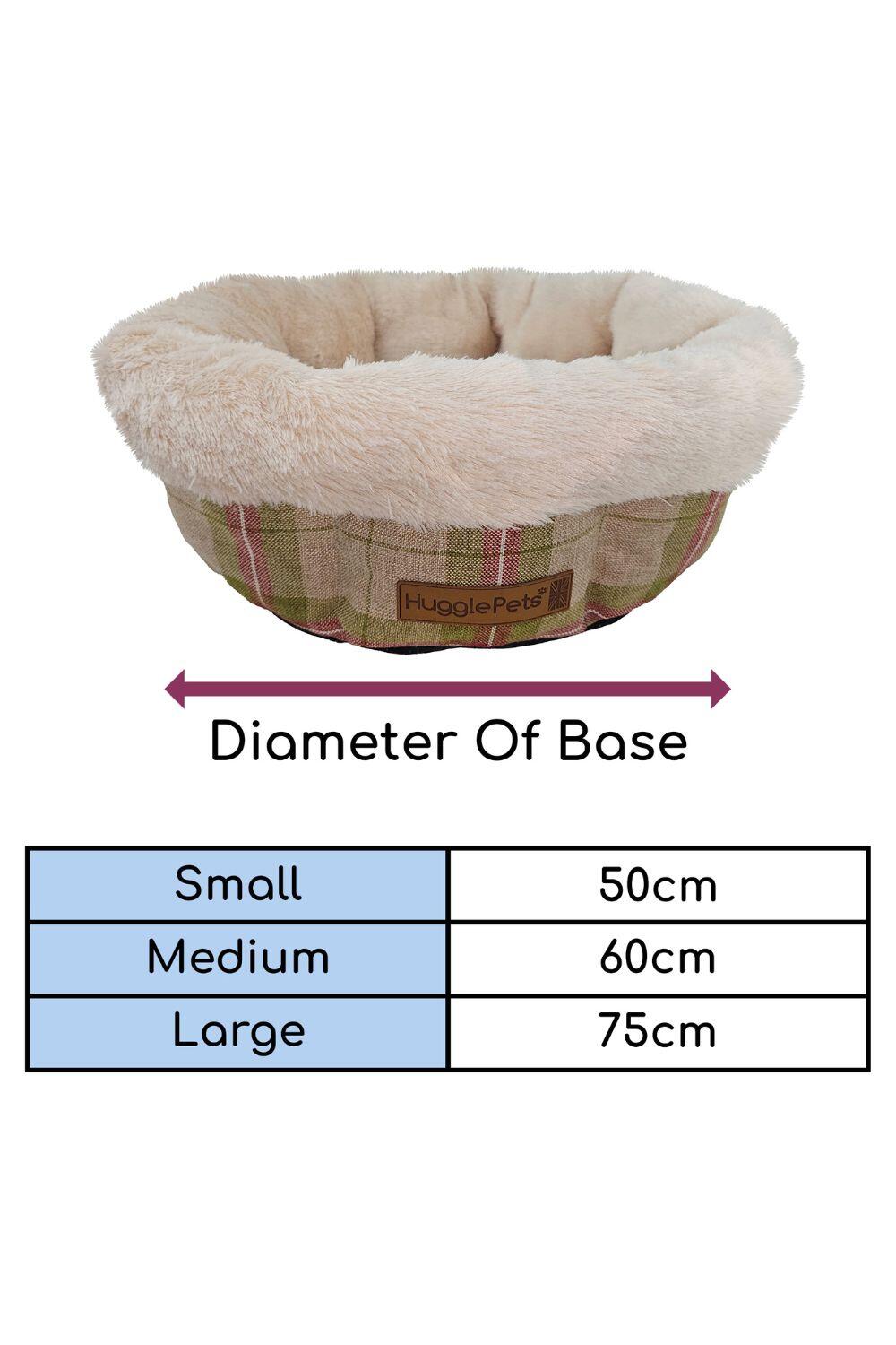 HugglePets Stone Check Donut Supersoft Non Slip Dog Bed 5/6