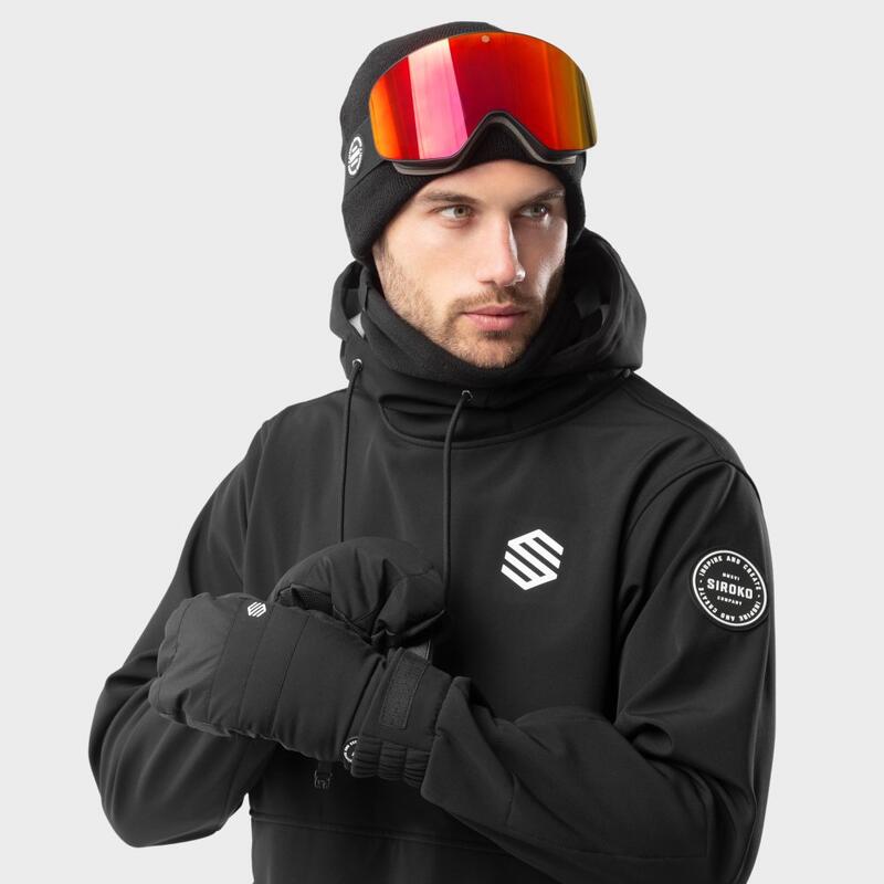Herren und Damen Wintersport Snowboard- und Skifäustlinge Pitztal Black Schwarz