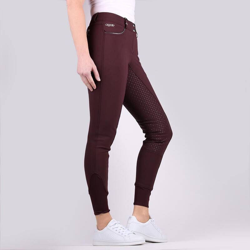 Pantalon d'Équitation QNicci Full Grip Quur Rouge foncé