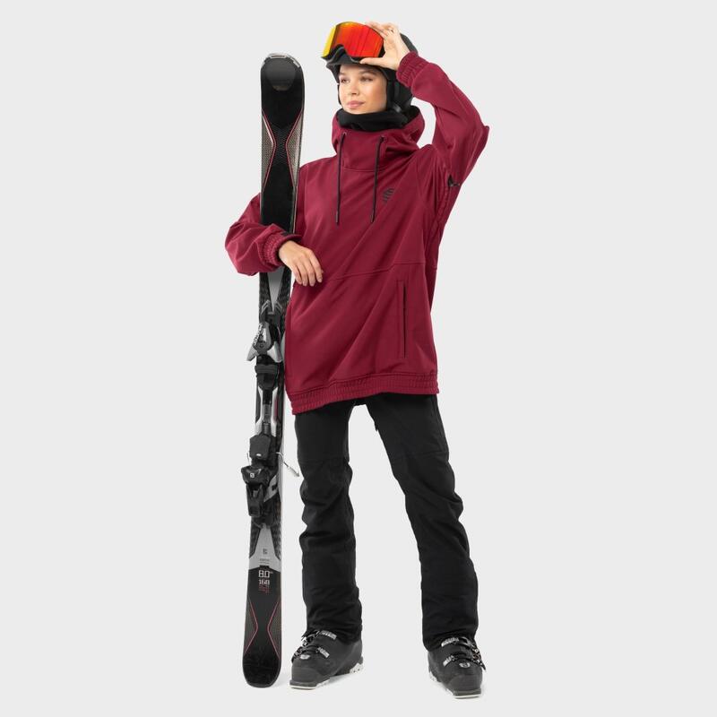 Chaqueta para snowboard/esquí mujer esquí y nieve W1-W Groenland Burdeos