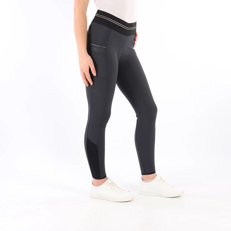 Legging d'équitation QNila Fond silicone Quur Bleu foncé-doré