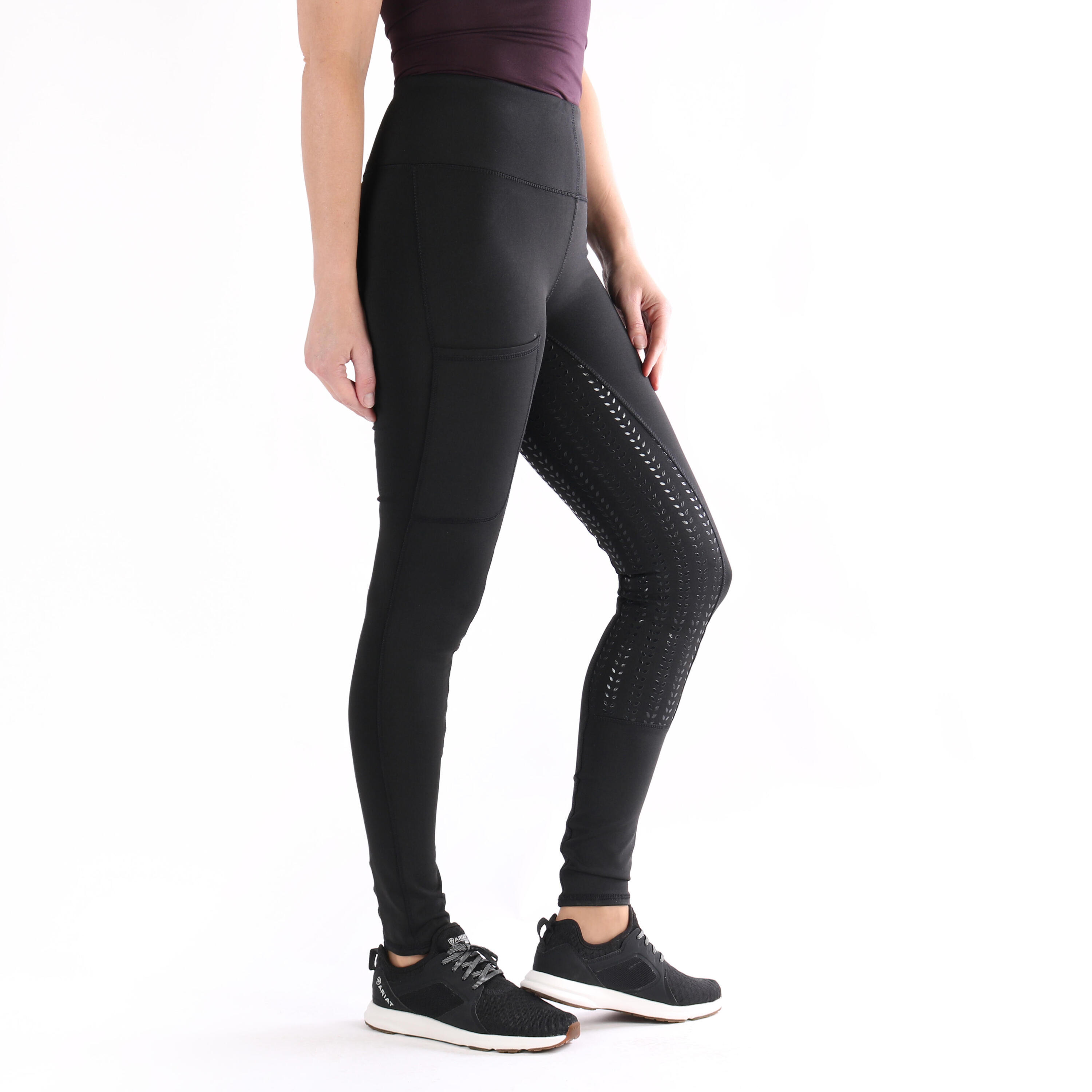 Legging d'équitation à fond full grip Illustris Enfantss Epplejeck Noir 3/4