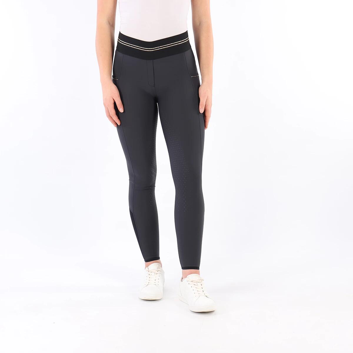 Reitleggings Qnila Vollbesatz Silikon Quur Dunkelblau-Gold 2/6