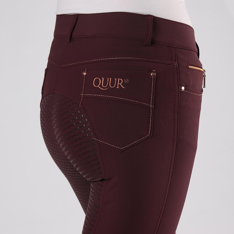 Pantalon d'Équitation QBlayze Full Grip Quur Rouge foncé