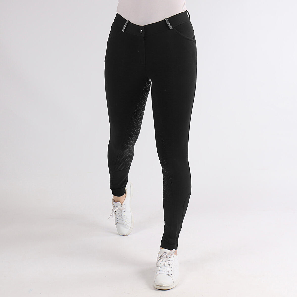 Reithose Glam Vollbesatz Silikon Epplejeck Schwarz 2/3