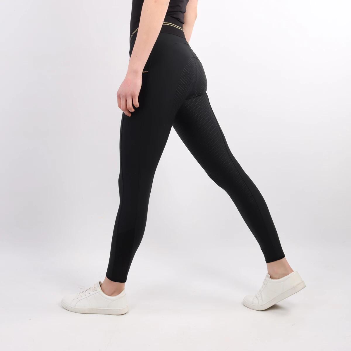 QUUR Reitleggings Qnila Vollbesatz Silikon Quur Schwarz-Gold