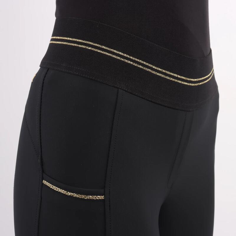 Legging d'équitation QNila Fond silicone Quur Noir-doré